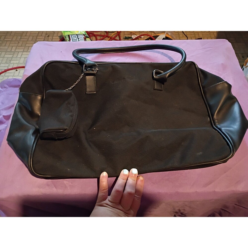 CALVIN KLEIN Duffel Bag Weekend Travel Gym Overnight Carry-On black Purse...